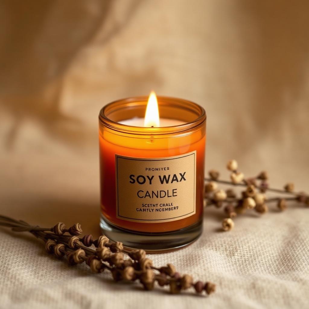 Soy Wax Scented Candle — Vanilla & Oak